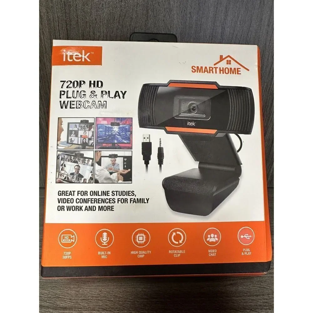 iTek Smart Home HD 720P Plug and Play Webcam w/ Built-in Microphone - 30fps